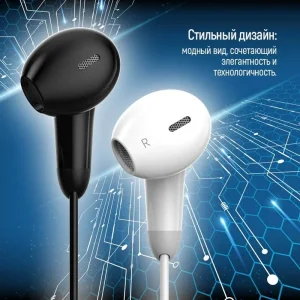 Гарнітура СolorWay 3.5 mm Wired Earphone Sound Wave Black (CW-WD04BK) UA