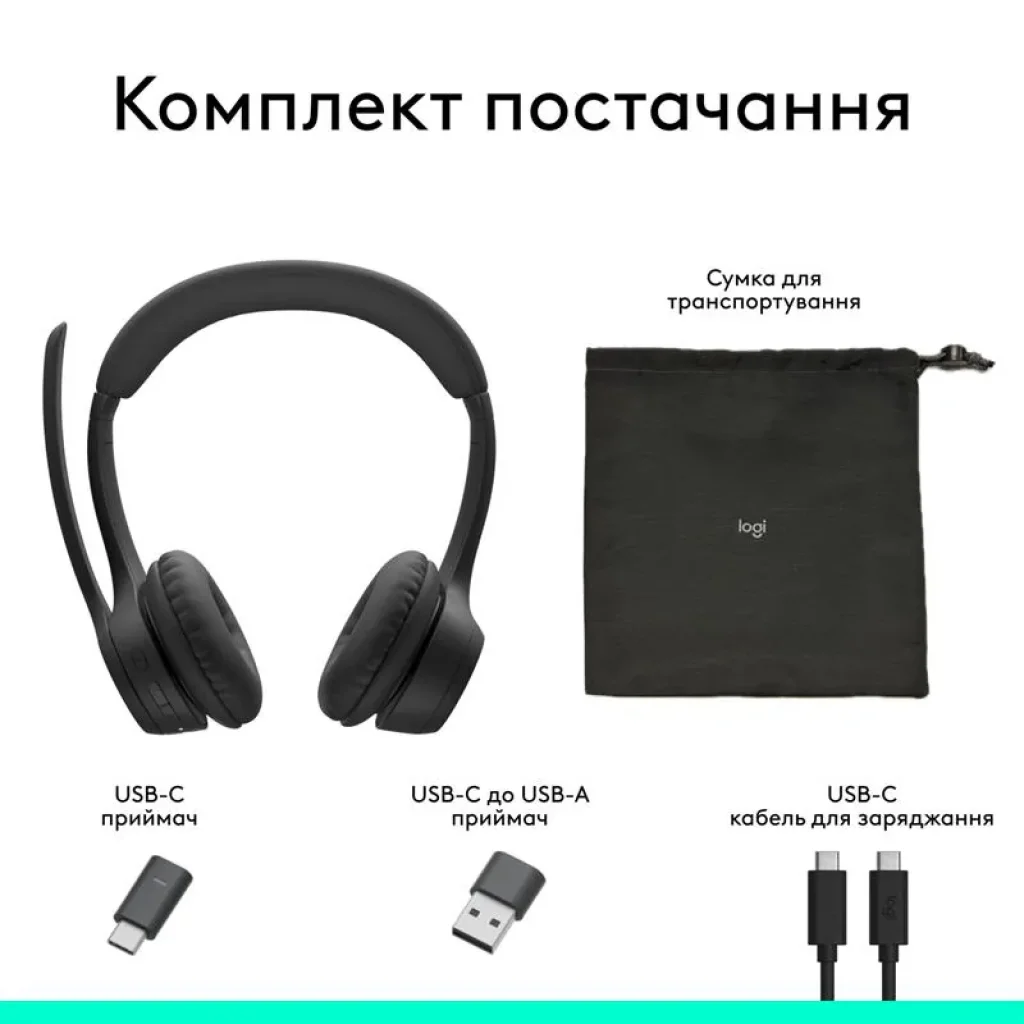 Bluetooth-гарнитура Logitech Zone 305 for Business Wireless/Bluetooth UC Black (981-001453) UA