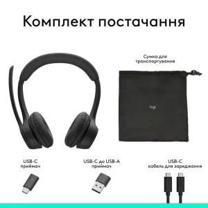 Bluetooth-гарнитура Logitech Zone 305 for Business Wireless/Bluetooth UC Black (981-001453) UA
