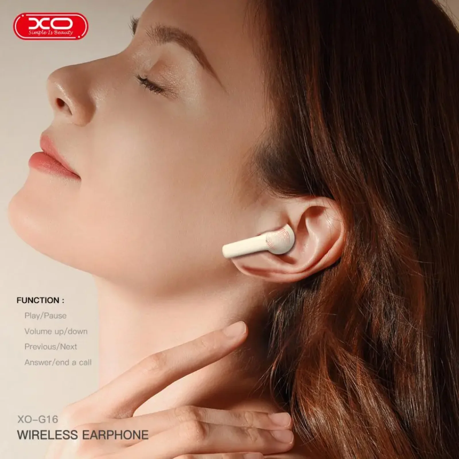 Bluetooth-гарнитура XO G16 ENC TWS White (XO-G16WH) UA