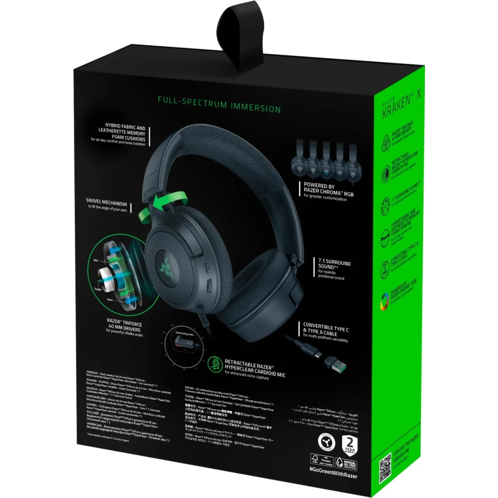 Гарнитура Razer Kraken V4 X (RZ04-05180100-R3M1) UA