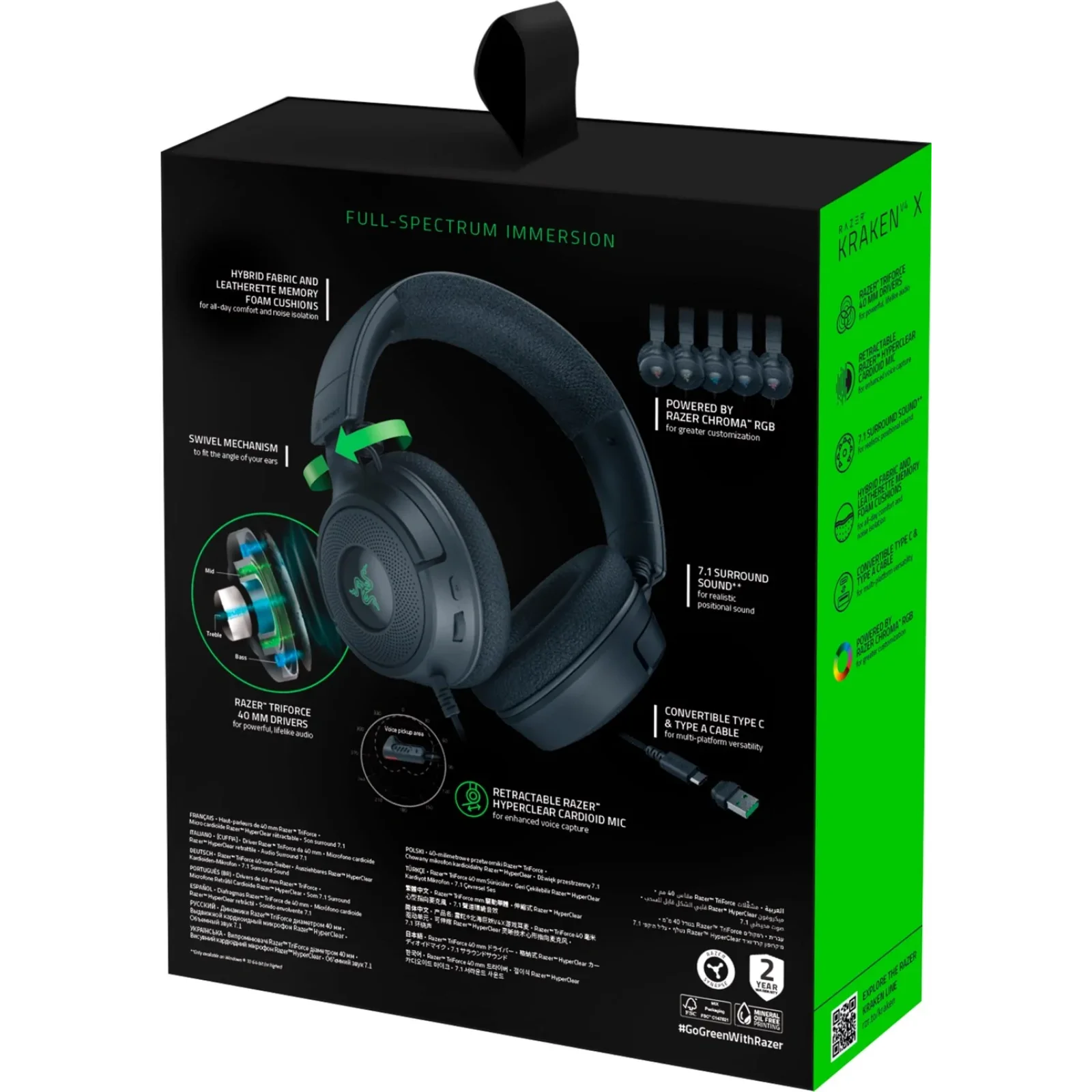Гарнитура Razer Kraken V4 X (RZ04-05180100-R3M1) UA