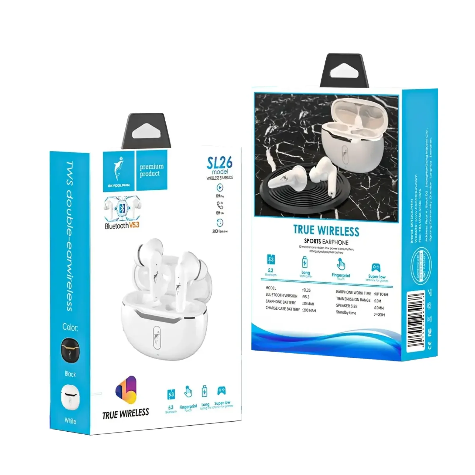Bluetooth-гарнітура SkyDolphin TWS SL26 White (SDBTE-000189) UA