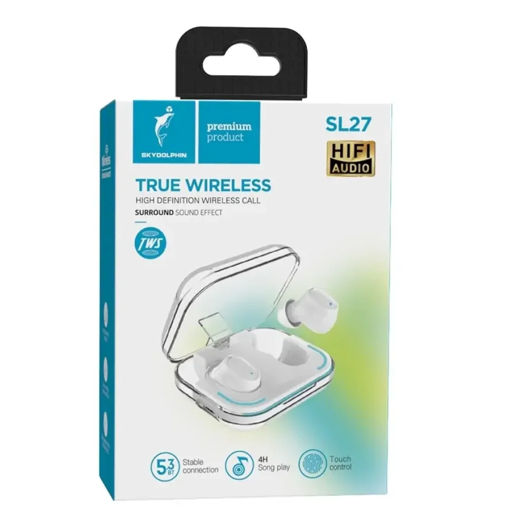 Bluetooth-гарнітура SkyDolphin TWS SL27 White (SDBTE-000191) UA