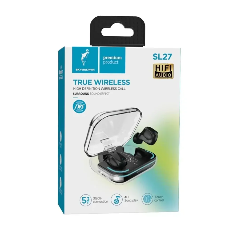 Bluetooth-гарнітура SkyDolphin TWS SL27 Black (SDBTE-000192) UA