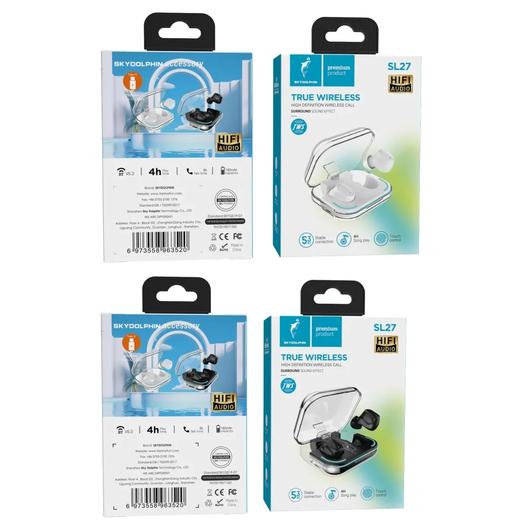 Bluetooth-гарнітура SkyDolphin TWS SL27 Black (SDBTE-000192) UA