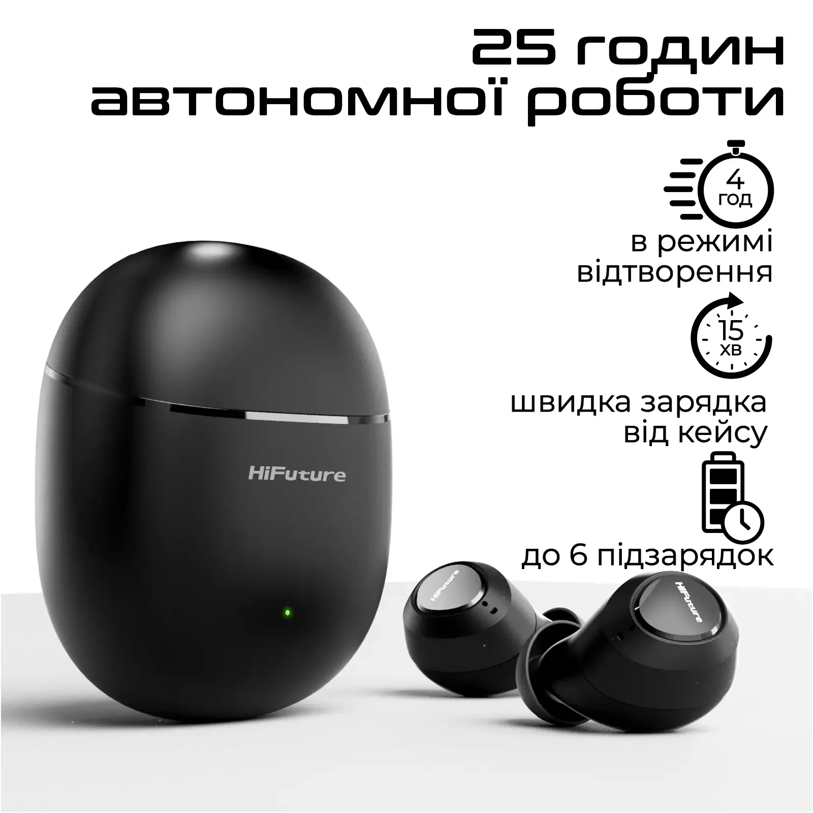 Bluetooth-гарнитура HiFuture OlymBuds3 Black (olymbuds3.black) UA