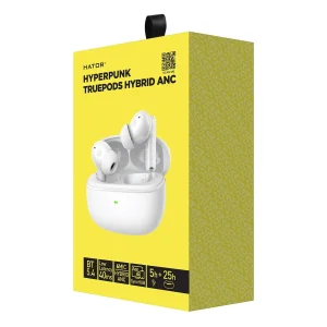 Bluetooth-гарнiтура Hator Hyреrpunk Truepods Hybrid ANC White (HTA432) UA