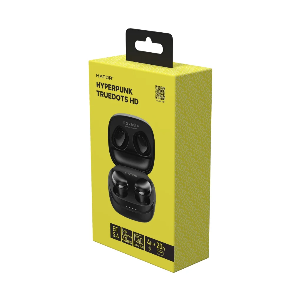 Bluetooth-гарнiтура Hator Hyреrpunk Truedots HD SyncHUB Black (HTA411) UA