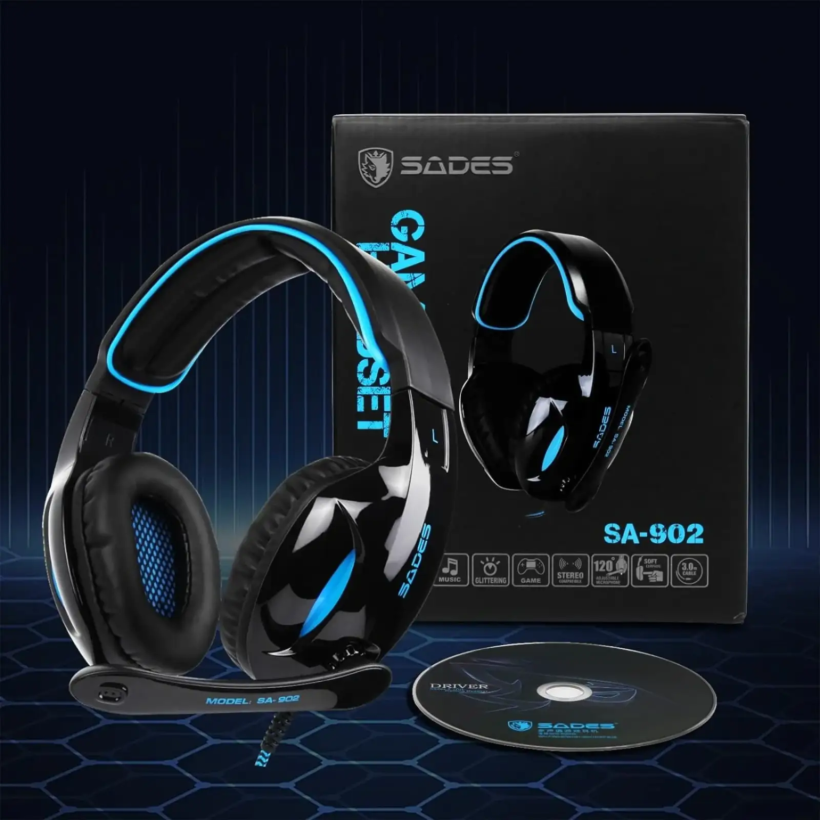Гарнитура Sades SA-902 Black/Blue (sa902blj) UA