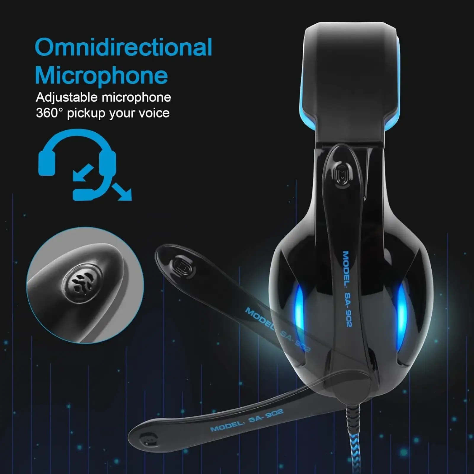 Гарнитура Sades SA-902 Black/Blue (sa902blj) UA