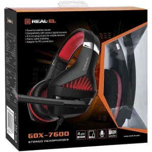 Гарнітура REAL-EL GDX-7600 Black/Red, EL124100028 UA