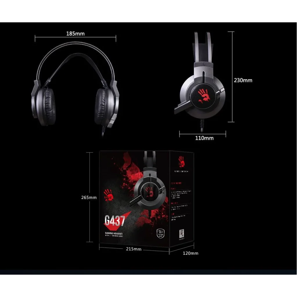 Гарнітура A4Tech Bloody G437 Black USB, G437 Bloody (Black) UA