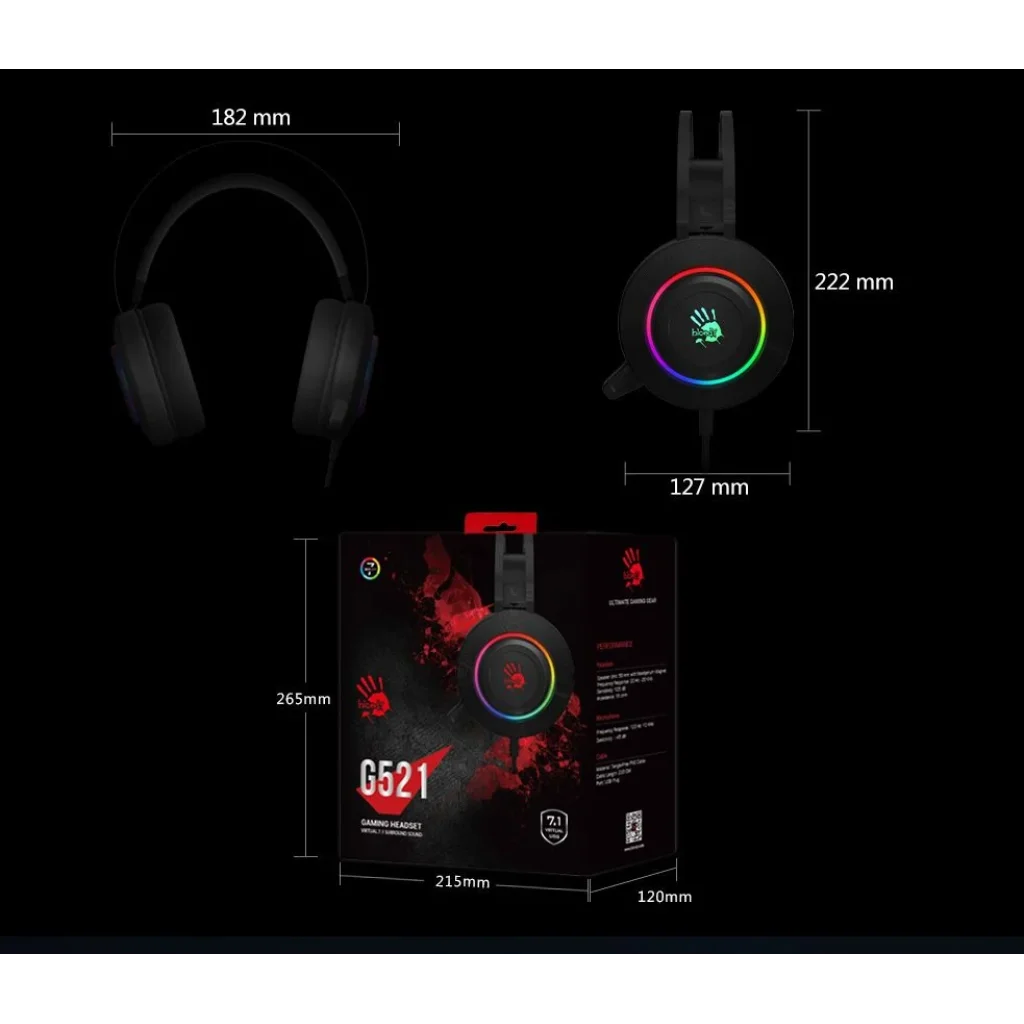 Гарнитура A4Tech Bloody G521 Black, G521 Bloody (Black) UA