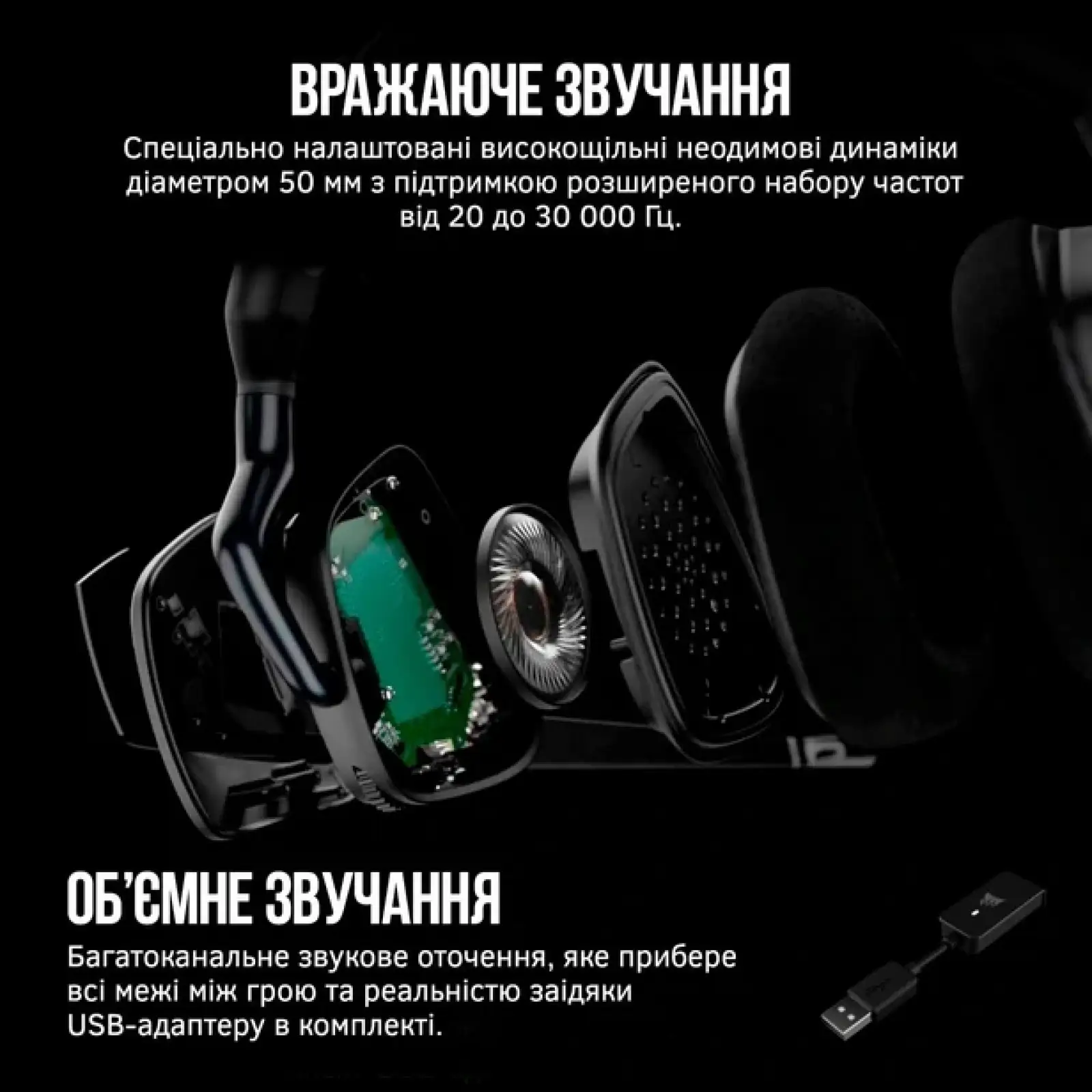 Гарнітура Corsair Gaming Void Elite Surround Carbon (CA-9011205-EU) UA