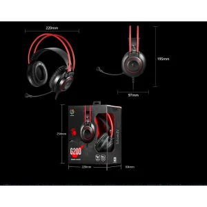 Гарнітура A4Tech Bloody G200 Black/Red, G200 Bloody (Black+Red) UA