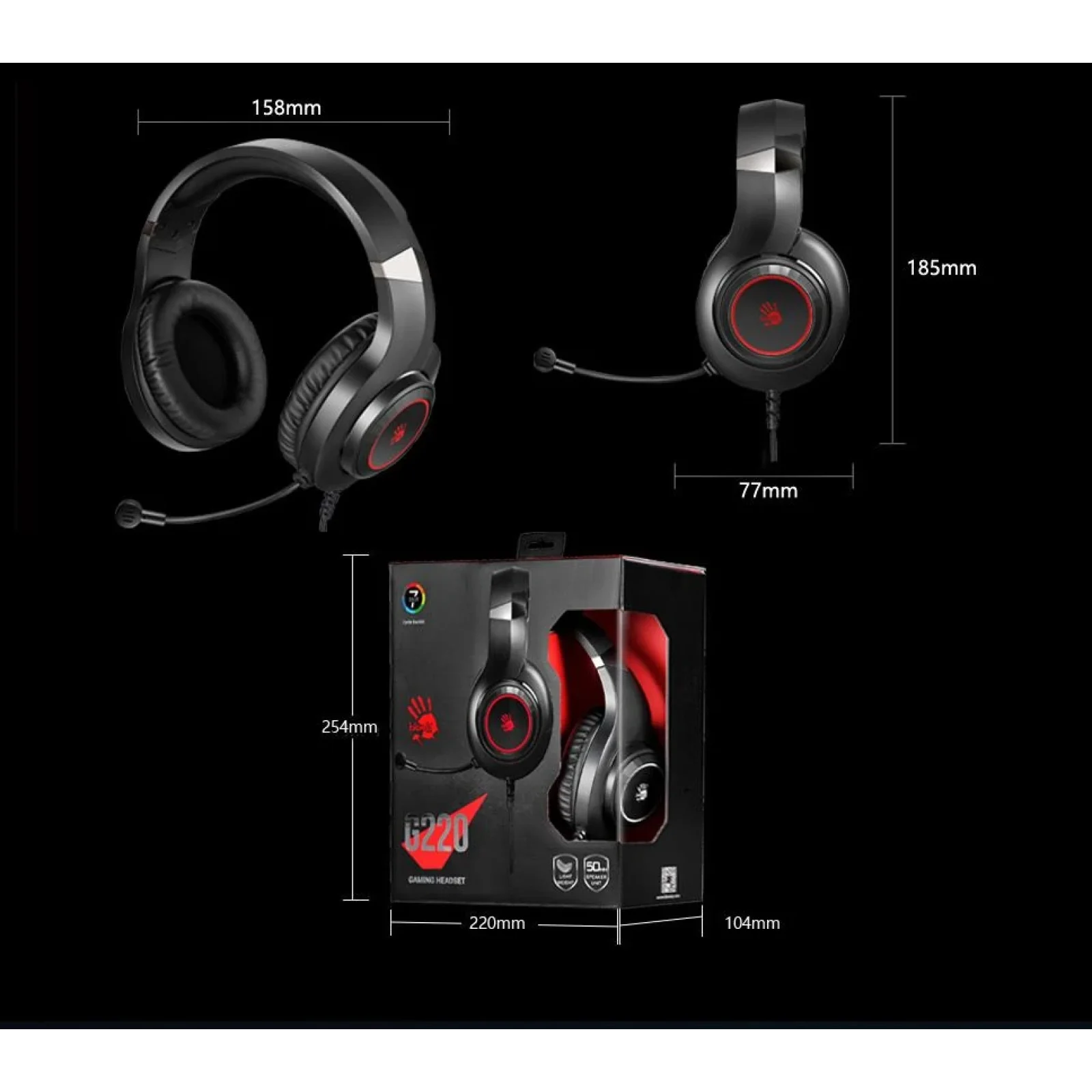 Гарнітура A4Tech Bloody G220 Black, G220 Bloody (Black) UA