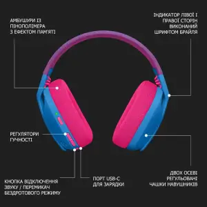 Bluetooth-гарнітура Logitech G435 Wireless Blue (981-001062) UA
