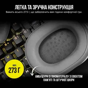 Гарнітура Corsair HS55 Surround Headset White (CA-9011266-EU) UA
