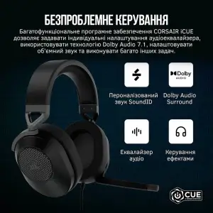 Гарнітура Corsair HS65 Surround Headset Carbon (CA-9011270-EU) UA