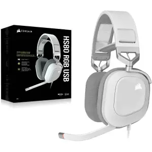 Гарнітура Corsair HS80 RGB USB Headset White (CA-9011238-EU) UA