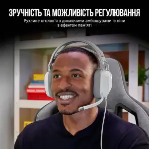 Гарнітура Corsair HS80 RGB USB Headset White (CA-9011238-EU) UA