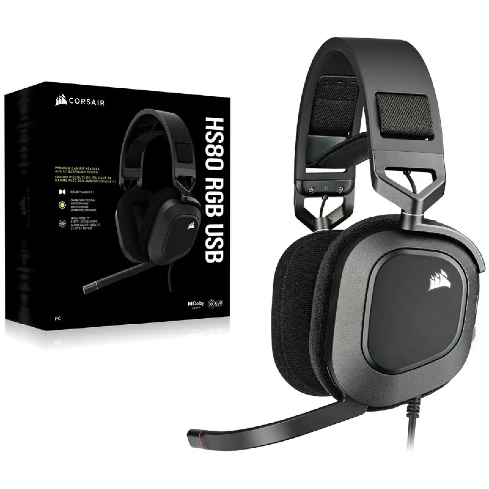 Гарнітура Corsair HS80 RGB USB Headset Carbon (CA-9011237-EU) UA