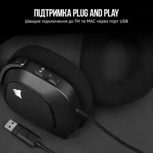 Гарнітура Corsair HS80 RGB USB Headset Carbon (CA-9011237-EU) UA