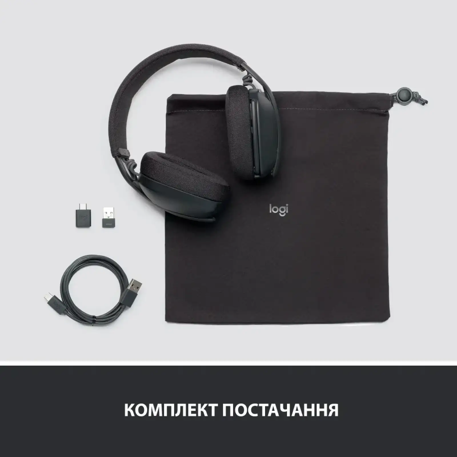 Bluetooth-гарнитура Logitech Zone Vibe 125 Wireless Headphones Graphite (981-001126) UA