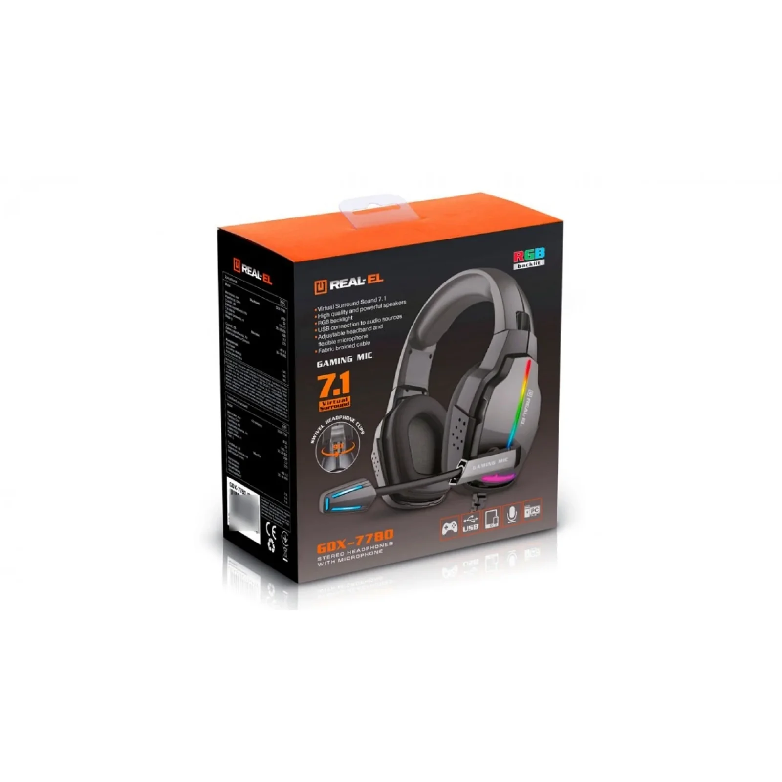 Гарнитура REAL-EL GDX-7780 Black, EL124100047 UA