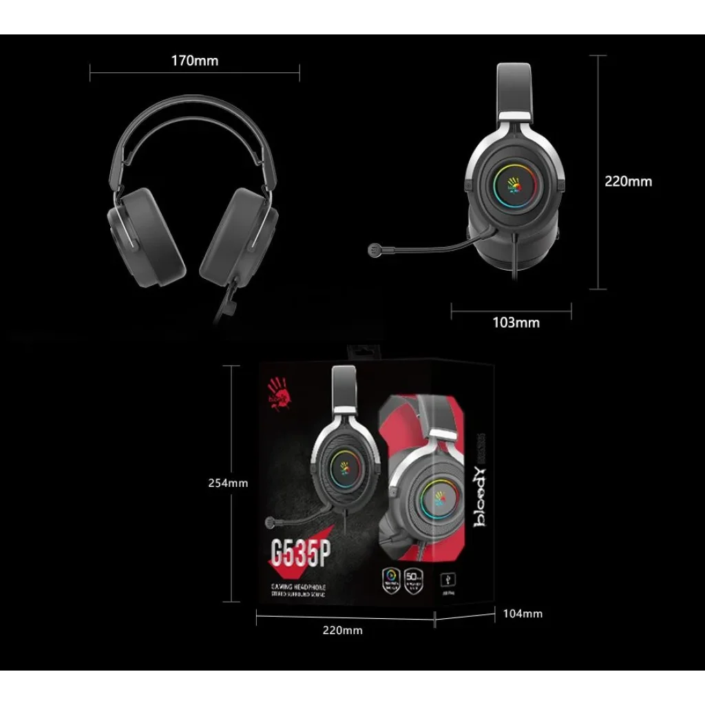 Гарнітура A4Tech Bloody G535P Black+Silver, G535P Bloody (Black+Silver) UA