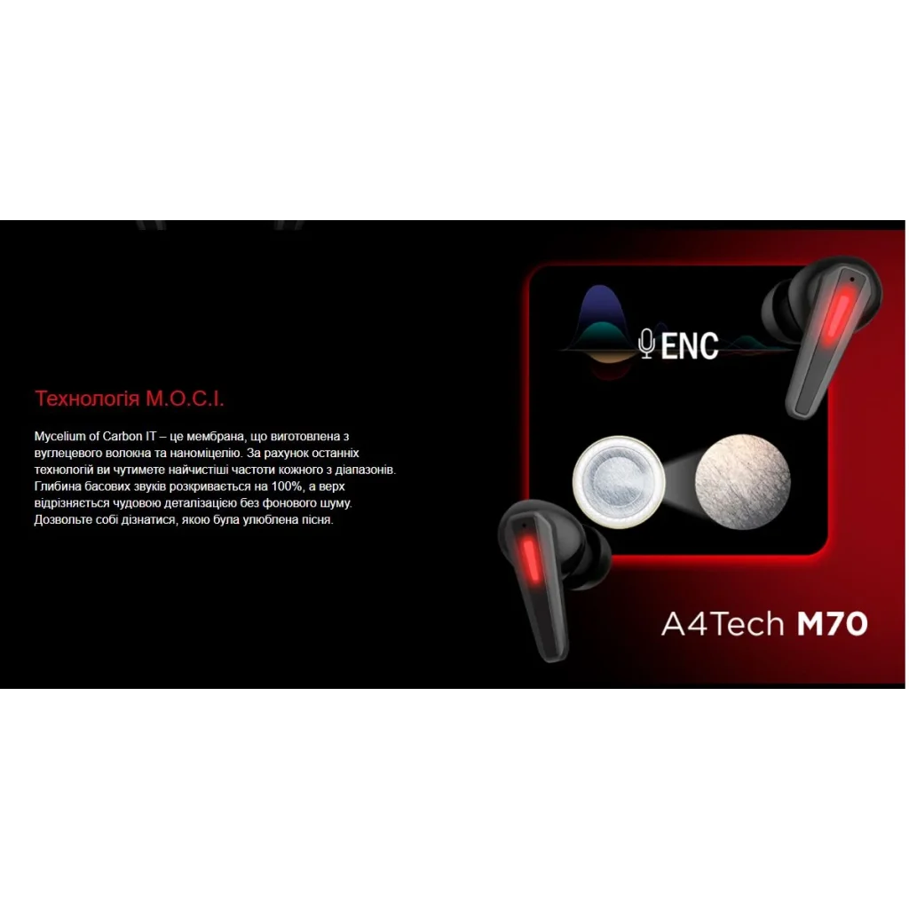 Bluetooth-гарнітура A4Tech Bloody M70 Black+Red, M70 Bloody (Black+Red) UA