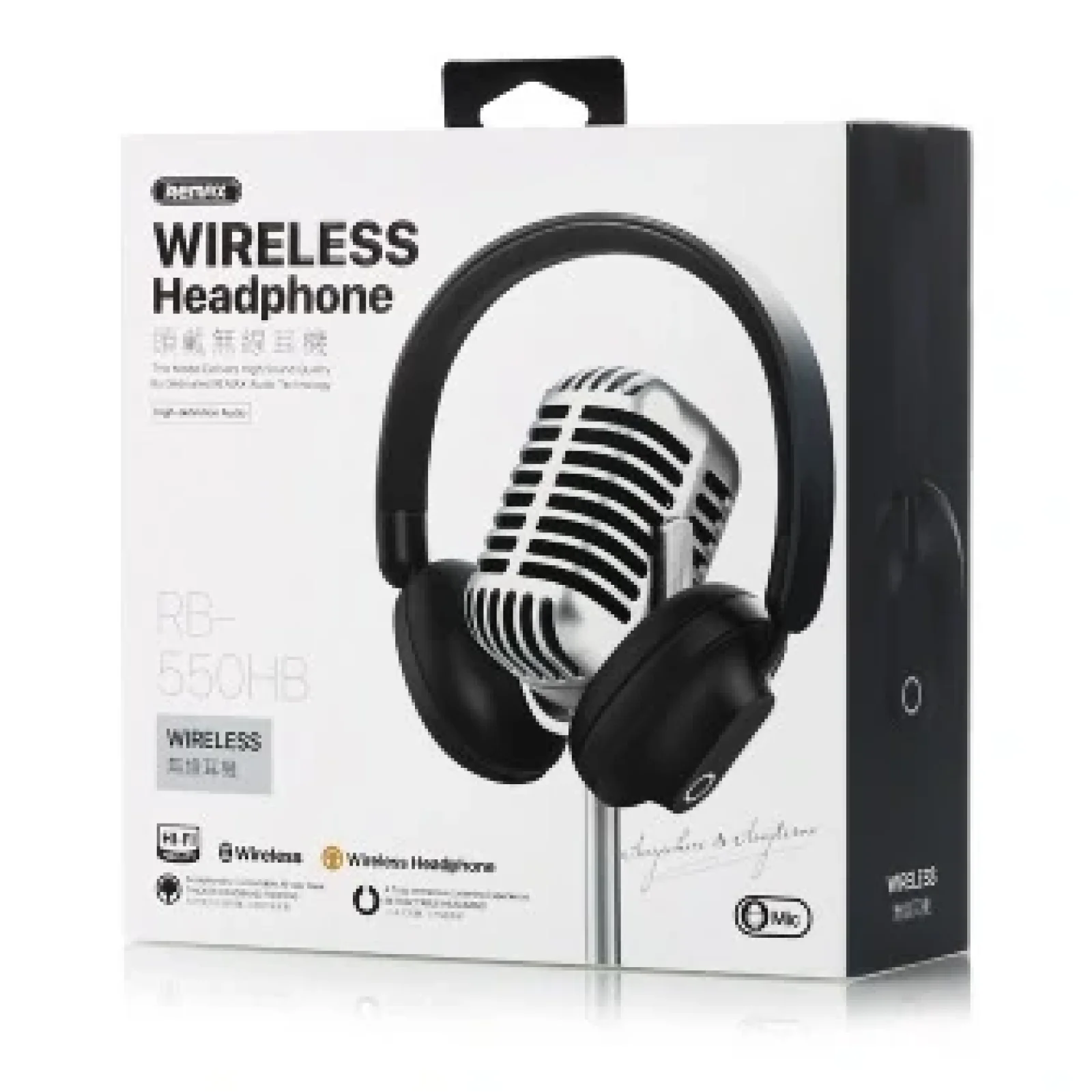 Bluetooth-гарнітура Remax RB-550HB HiFi Black (6954851229988) UA