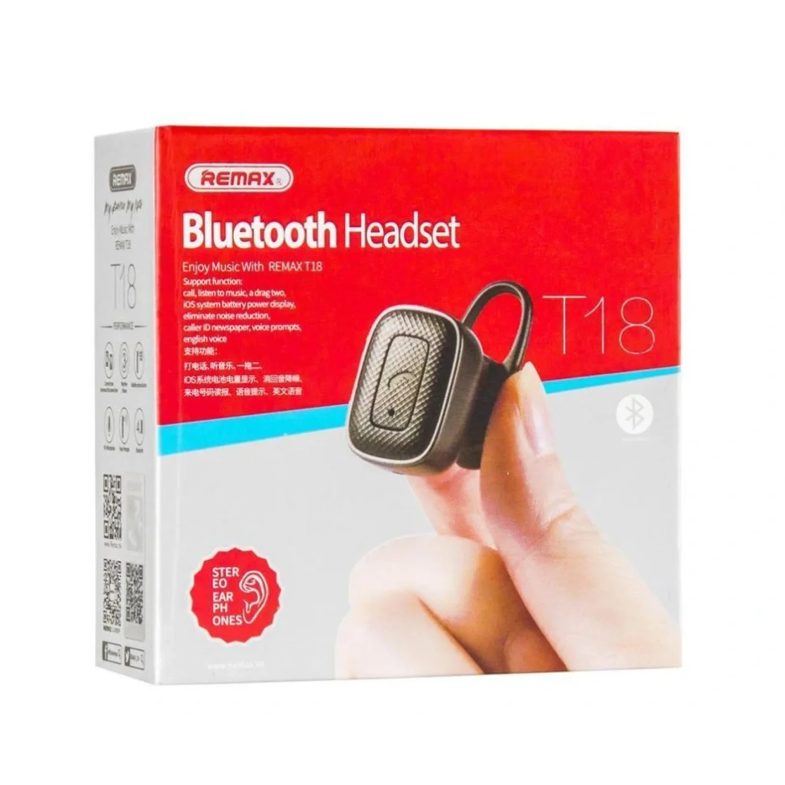 Bluetooth-гарнітура-зарядка Remax RB-T18 Black (6954851283140) UA