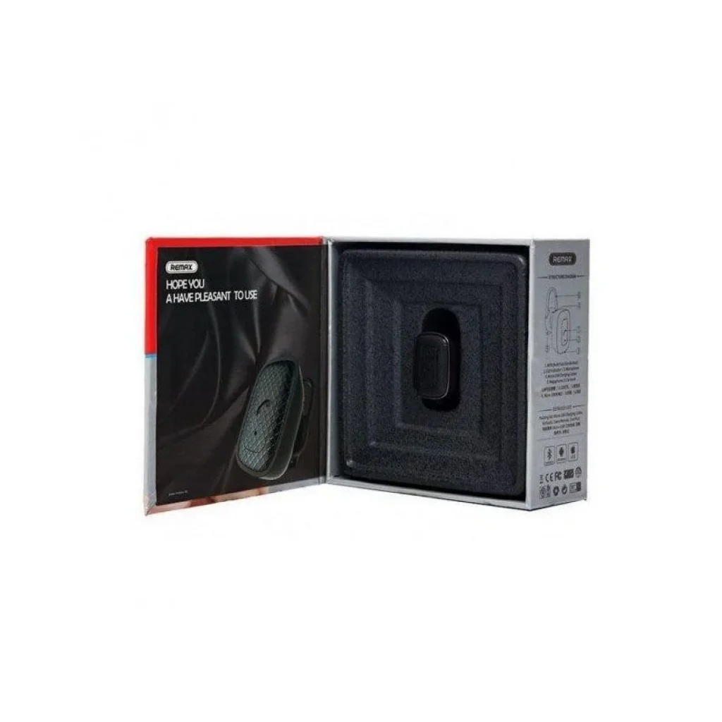 Bluetooth-гарнітура-зарядка Remax RB-T18 Black (6954851283140) UA