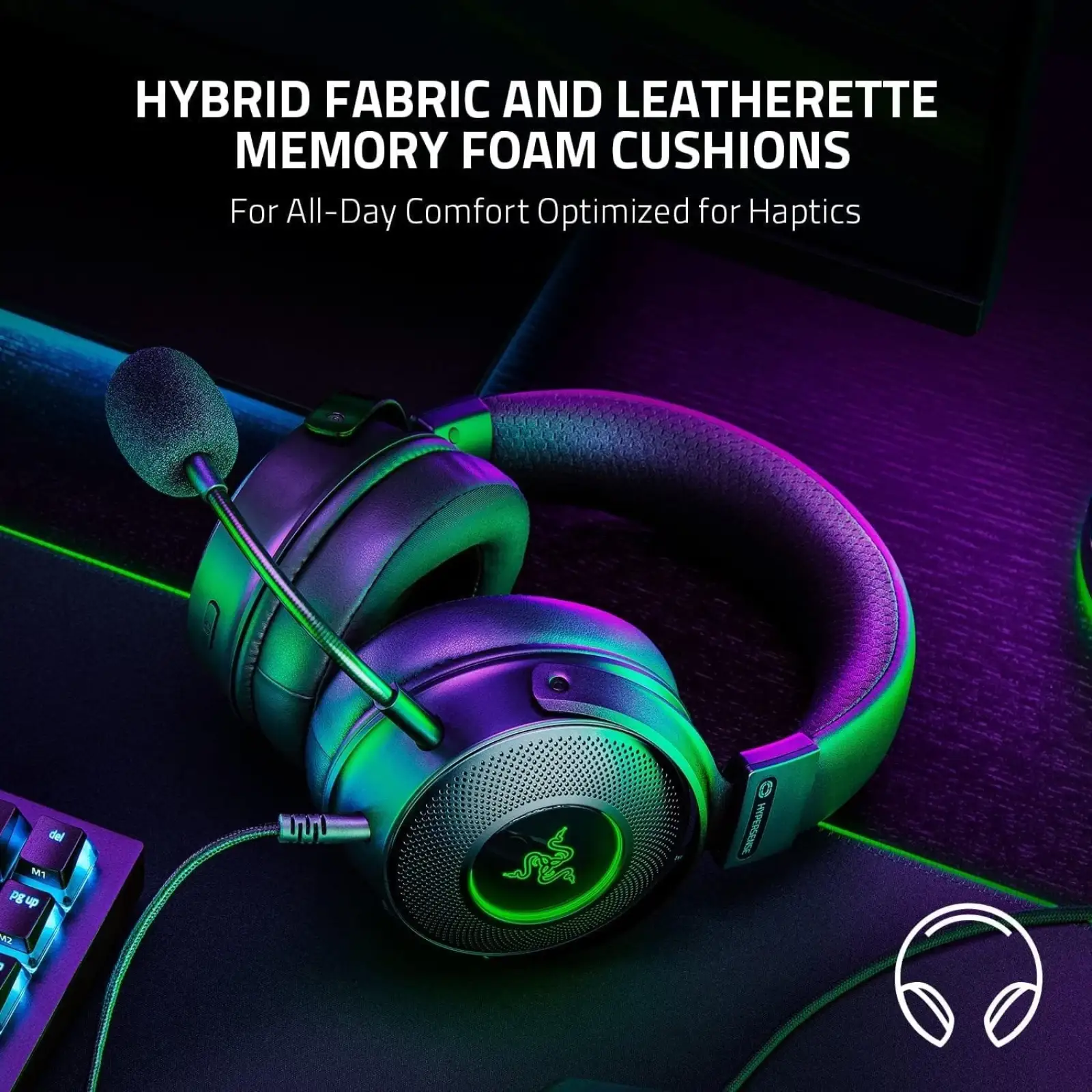 Гарнитура Razer Kraken V3 Hypersence Black (RZ04-03770100-R3M1) UA