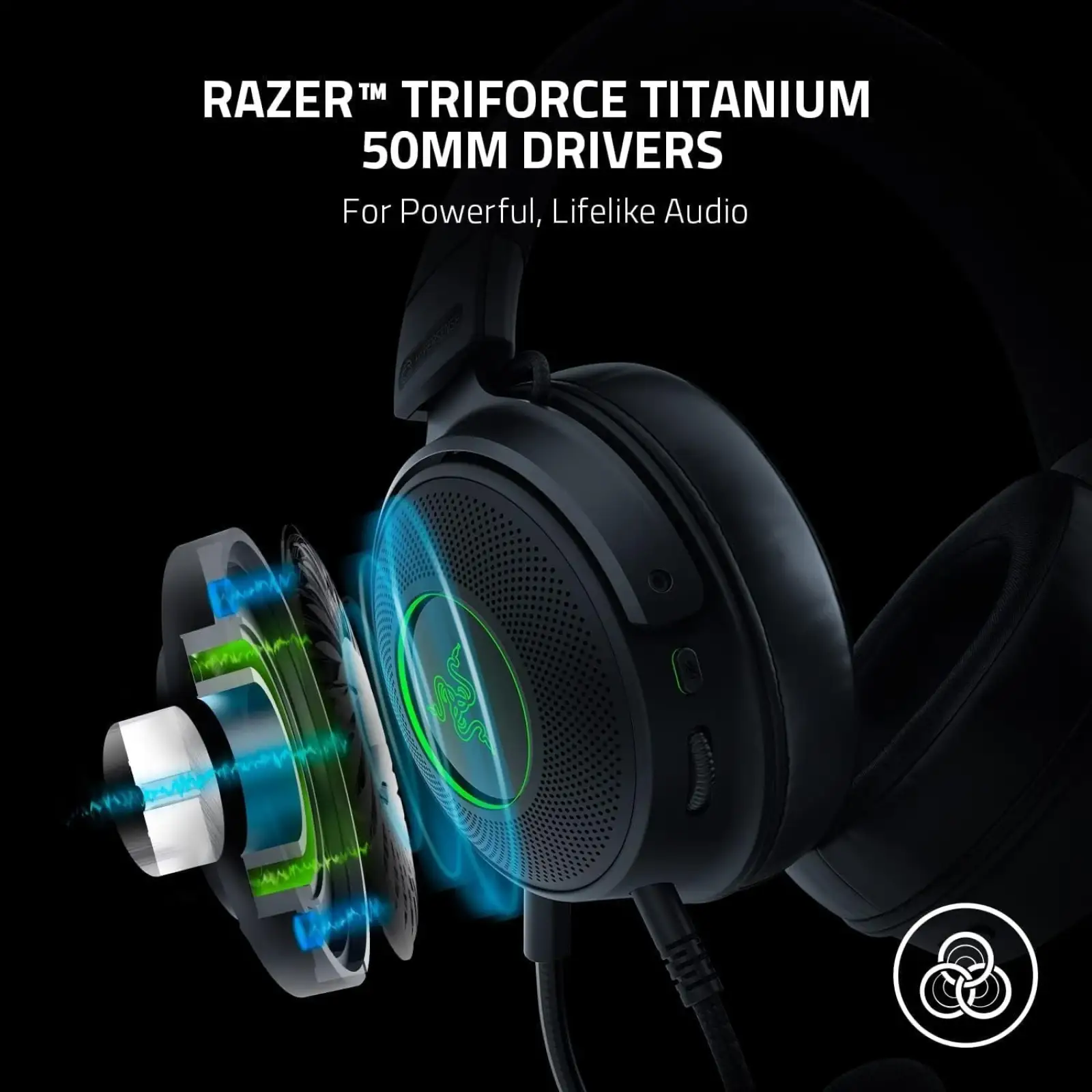 Гарнитура Razer Kraken V3 Hypersence Black (RZ04-03770100-R3M1) UA