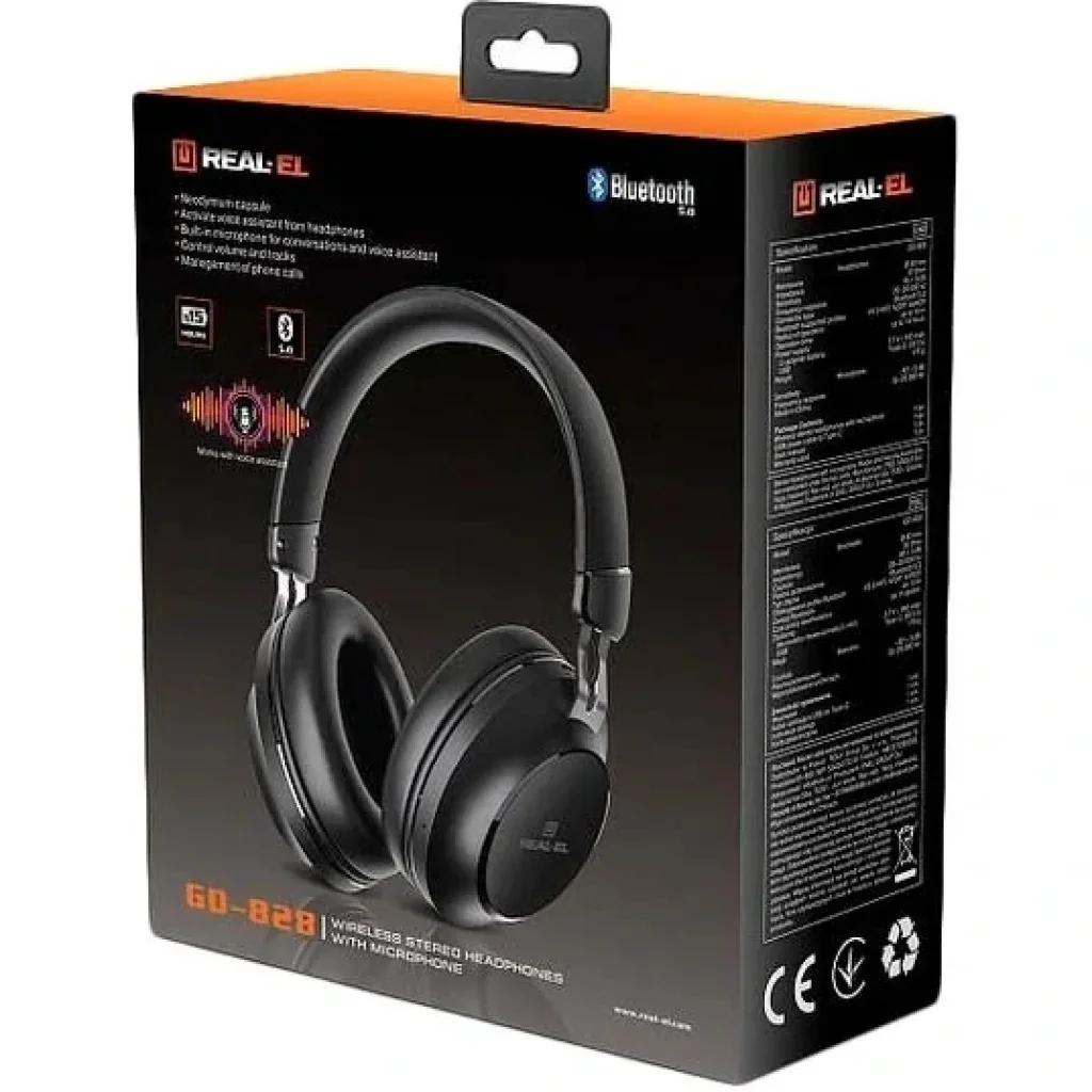 Bluetooth-гарнітура REAL-EL GD-828 Black, EL124100052 UA
