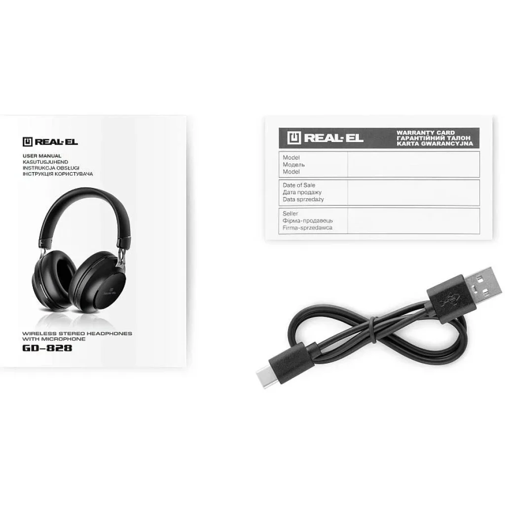 Bluetooth-гарнітура REAL-EL GD-828 Black, EL124100052 UA