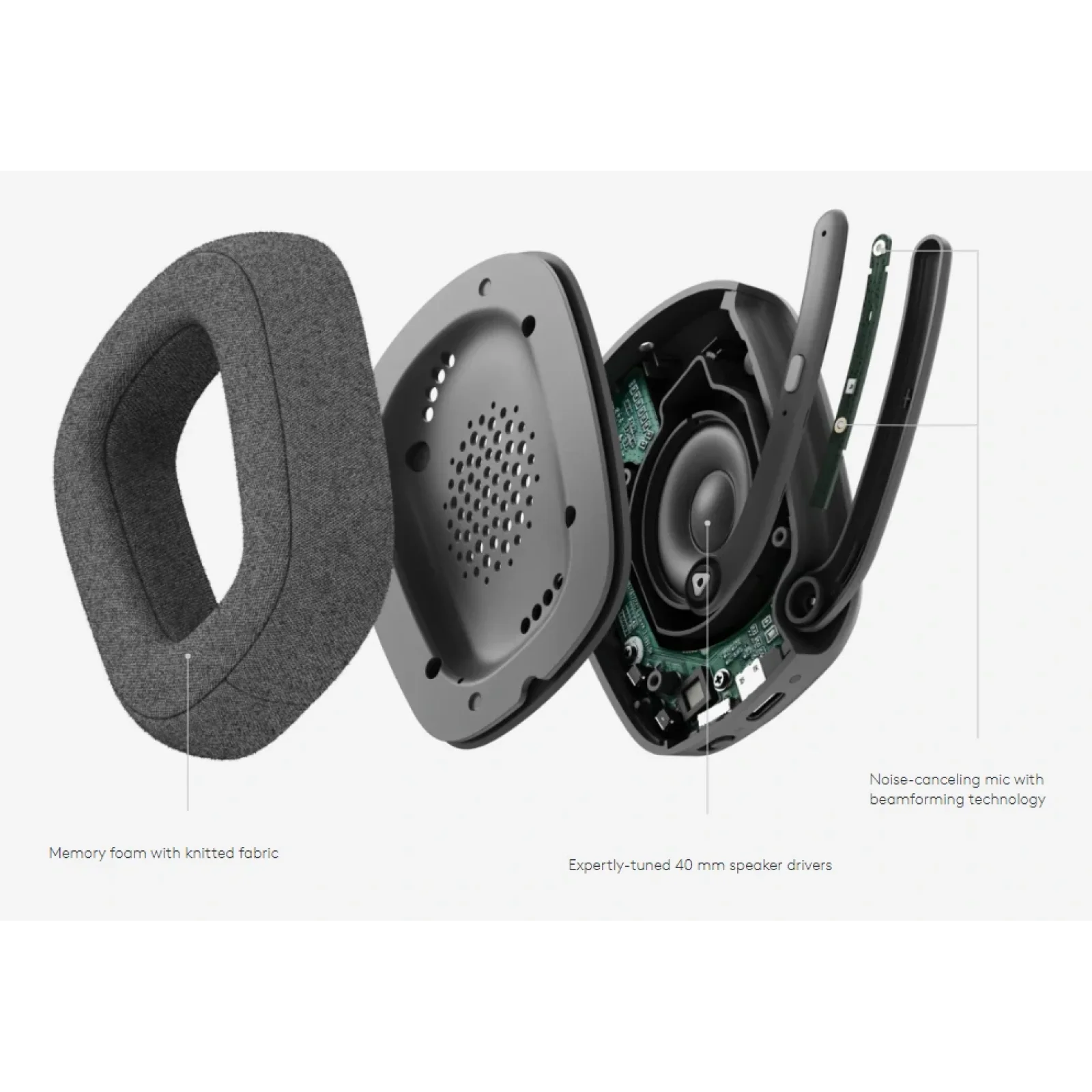 Bluetooth-гарнитура Logitech Zone Vibe Wireless UC Graphite (981-001199) UA