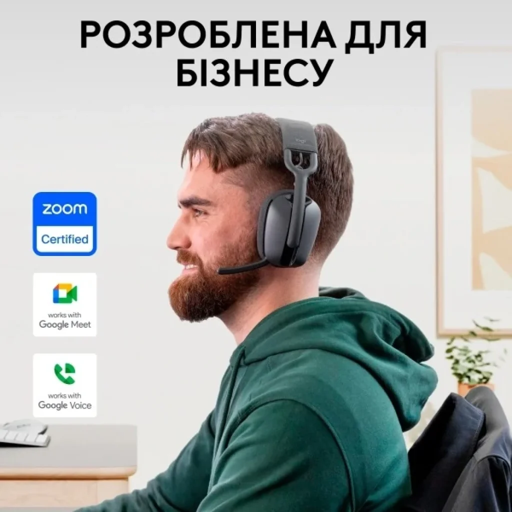 Bluetooth-гарнітура Logitech Zone Vibe Wireless UC Graphite (981-001199) UA