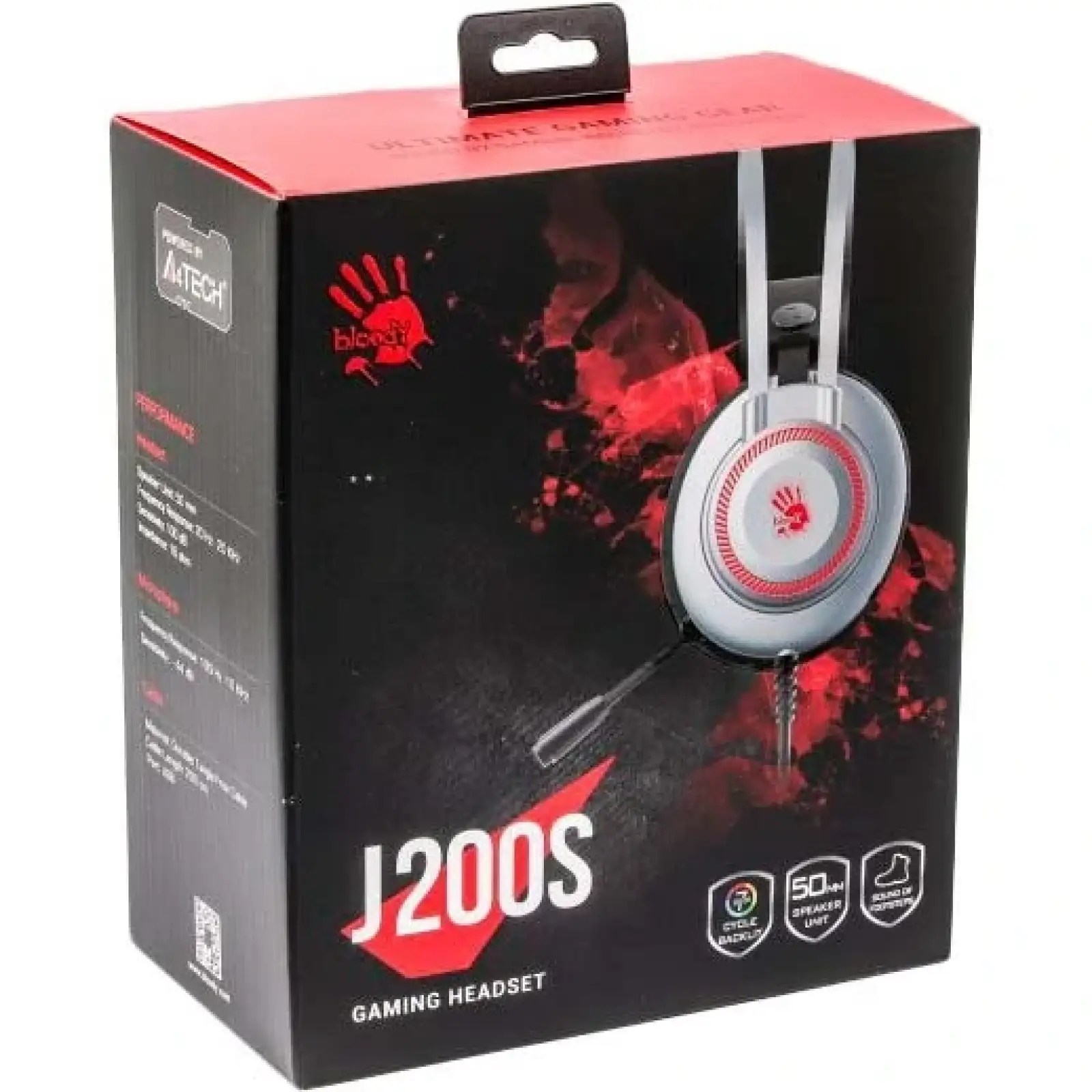 Гарнітура A4Tech Bloody J200S Silver+Grey, J200S Bloody (Silver+Grey) UA