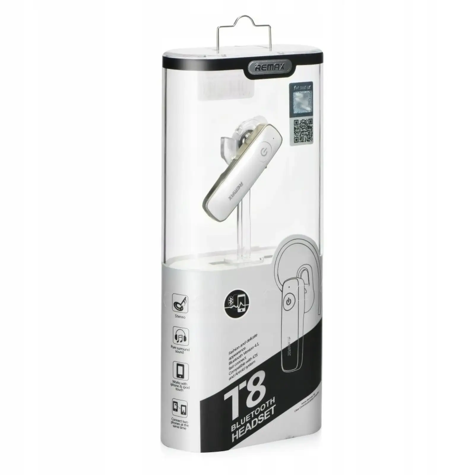 Bluetooth-гарнітура Remax RB-T8 White (6954851254027) UA