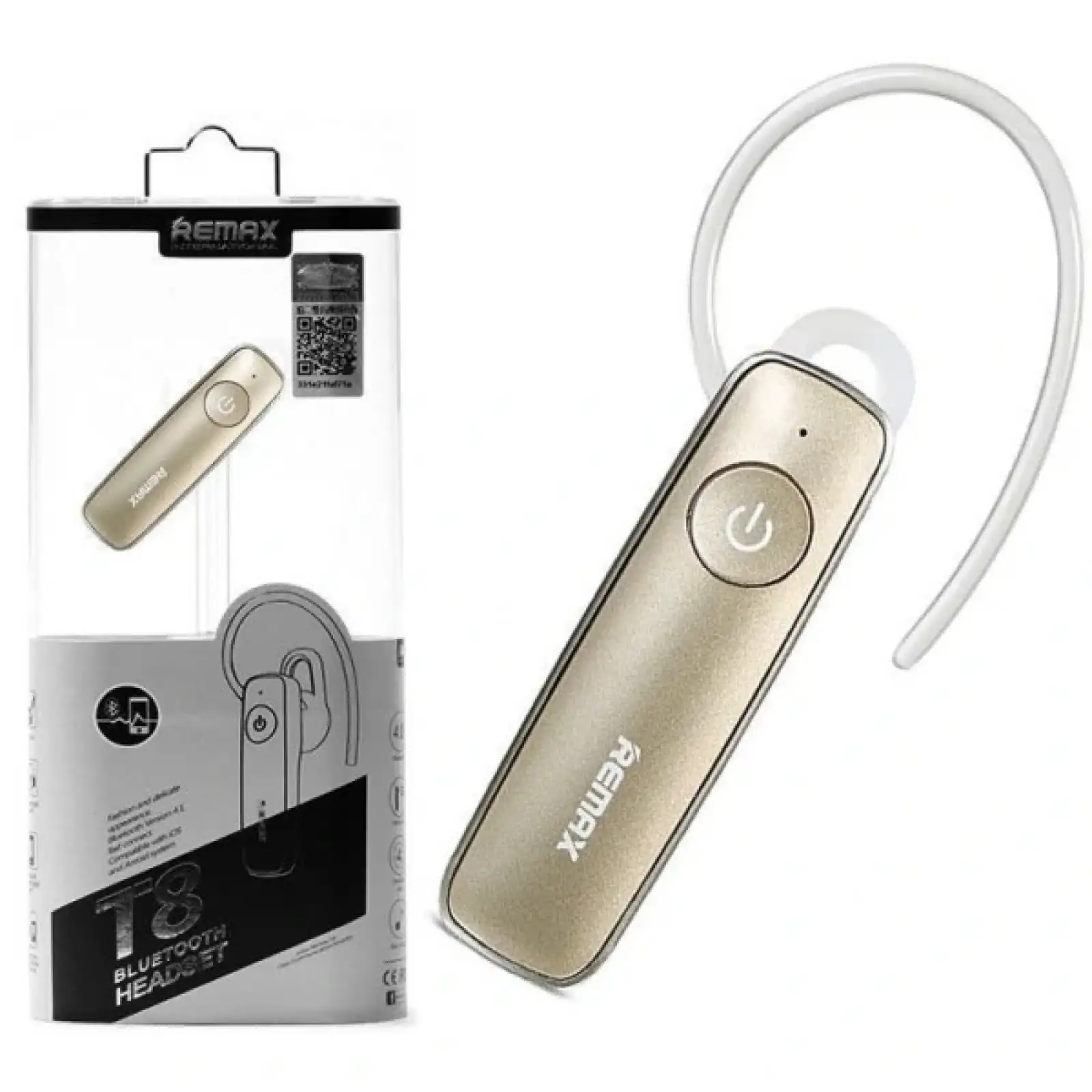Bluetooth-гарнітура Remax RB-T8 Gold (6954851254034) UA