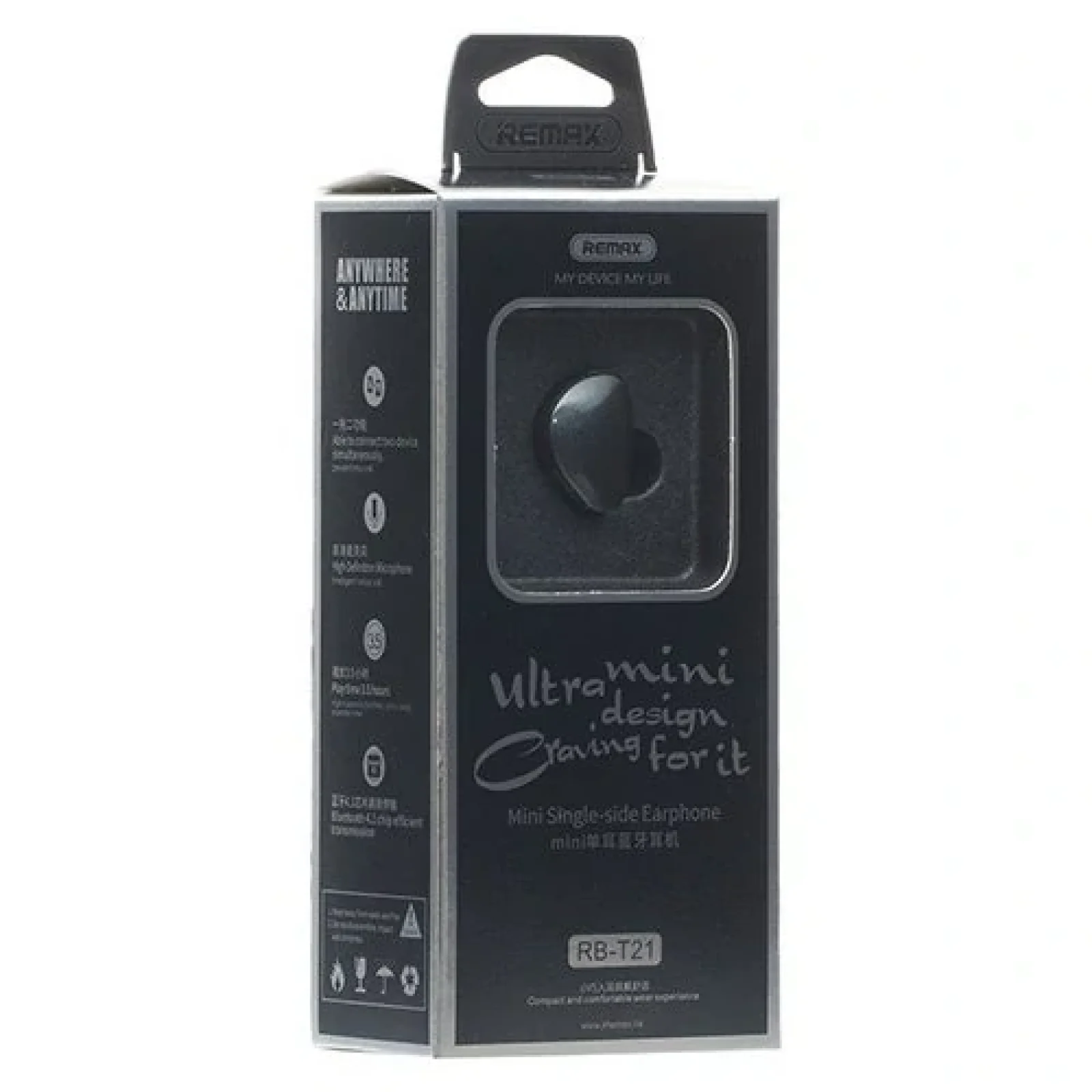 Bluetooth-гарнитура Remax RB-T21 Black (6954851287919) UA