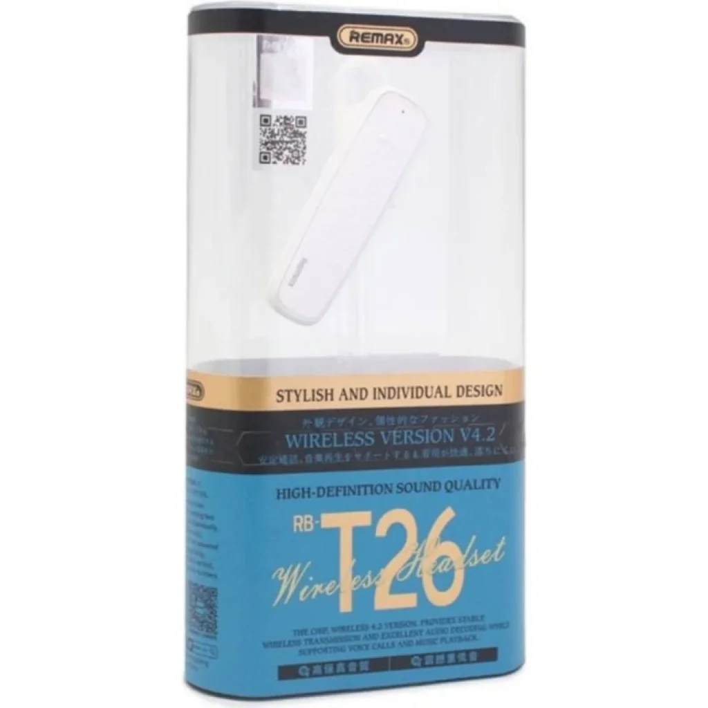 Bluetooth-гарнітура Remax RB-T26 White (6954851297413) UA