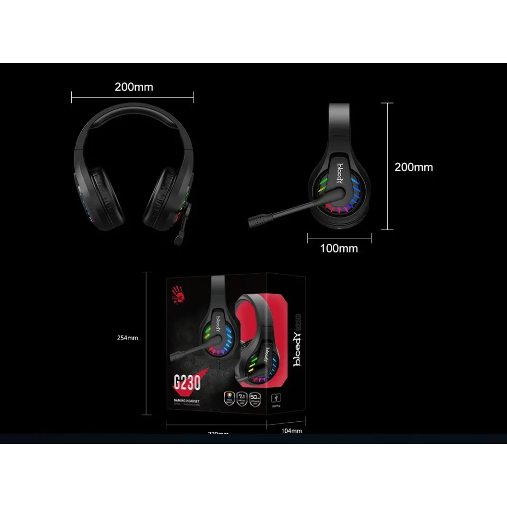 Гарнитура A4Tech Bloody G230p Black, G230p Bloody (Black) UA