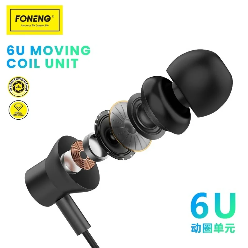 Гарнитура Foneng EP500 heavy bass metal remote earphone (EP500-E-R-HBM) UA