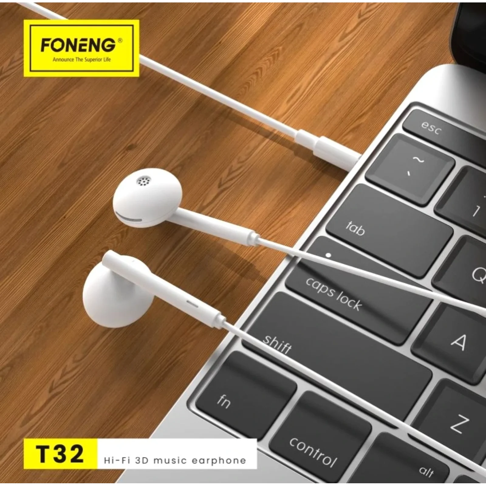 Гарнітура Foneng T32 3D music earphone (T32-E-3DM) UA