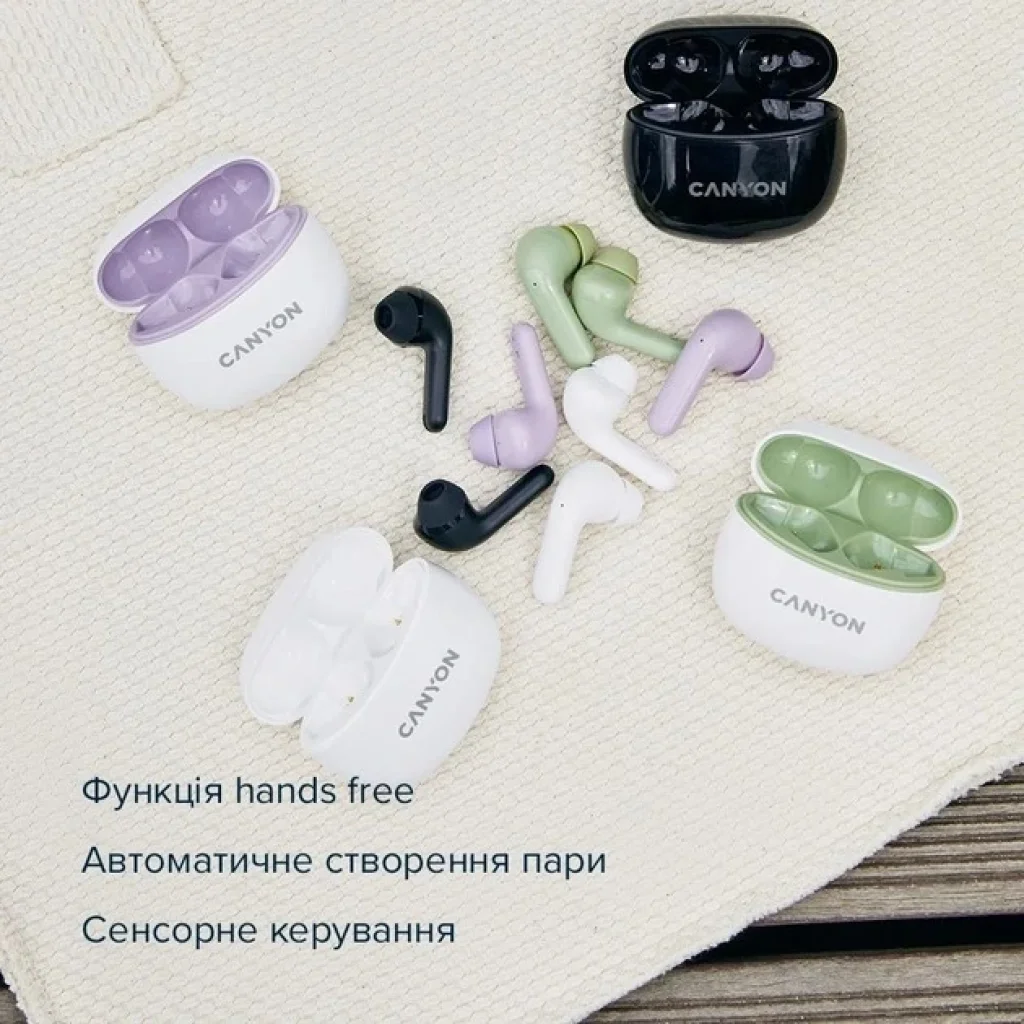 Bluetooth-гарнітура Canyon TWS-5 White (CNS-TWS5W) UA